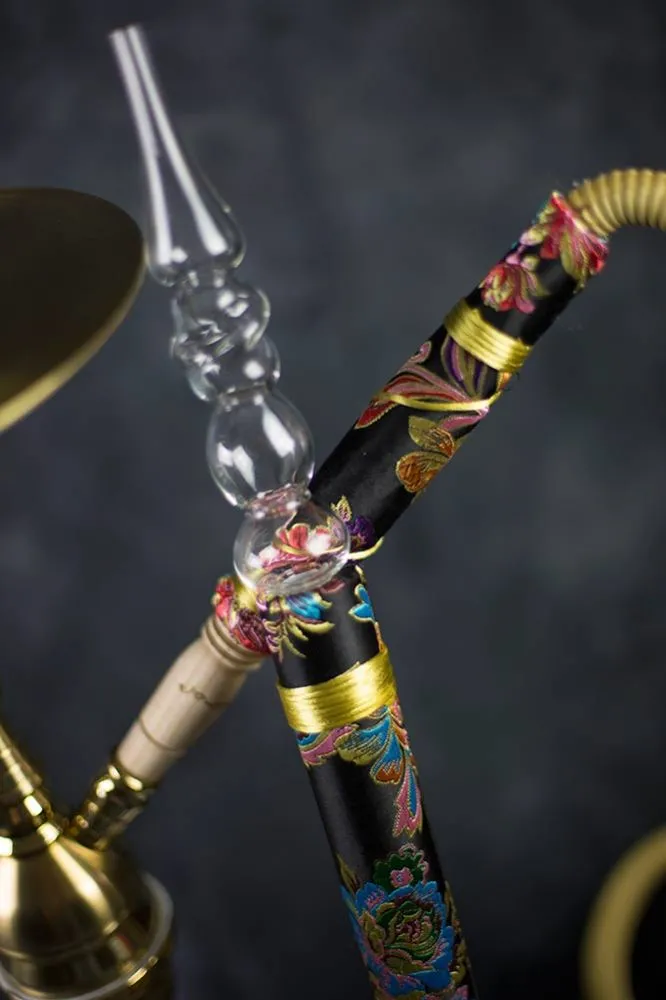 aljamal Tradi Lederschlauch Black Flowers Mundstück