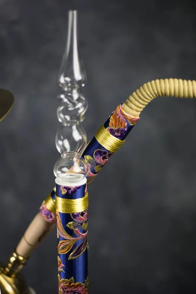 aljamal Tradi Lederschlauch Blue Flowers Mundstück